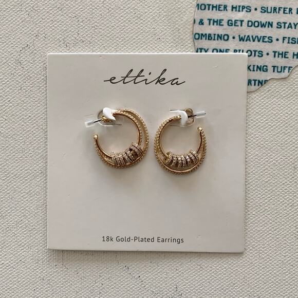 Ettika x Revolve 18 Karat Gold Plated Round Small Hoop Earrings - Picture 1 of 6